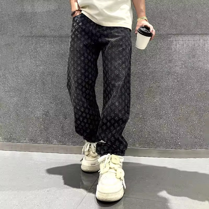 JACQUARD DENIM JEANS