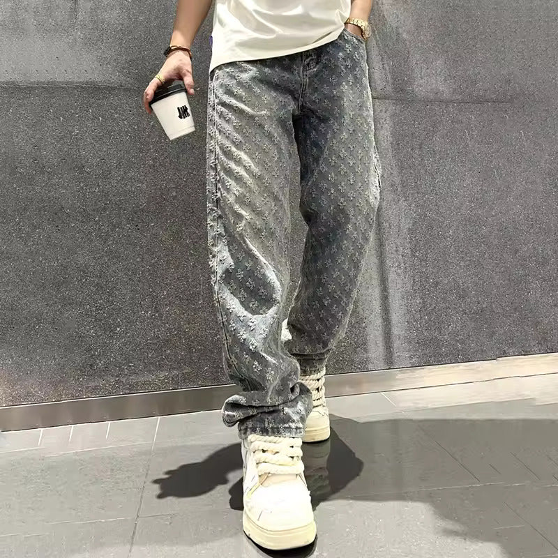 JACQUARD DENIM JEANS