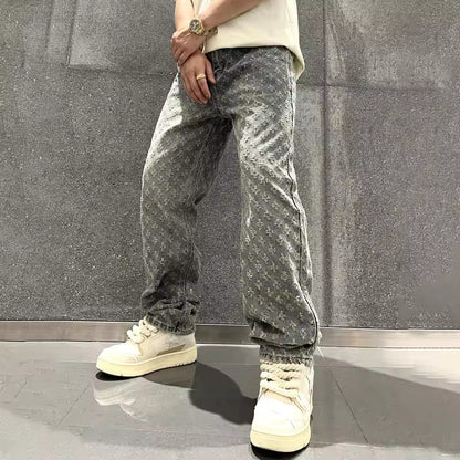 JACQUARD DENIM JEANS
