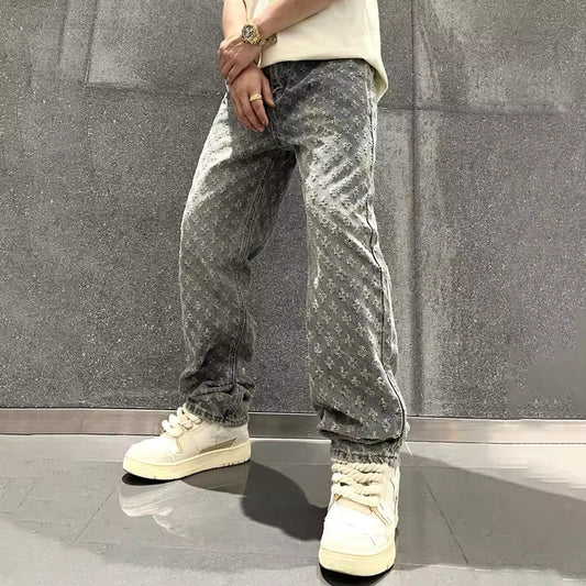 JACQUARD DENIM JEANS